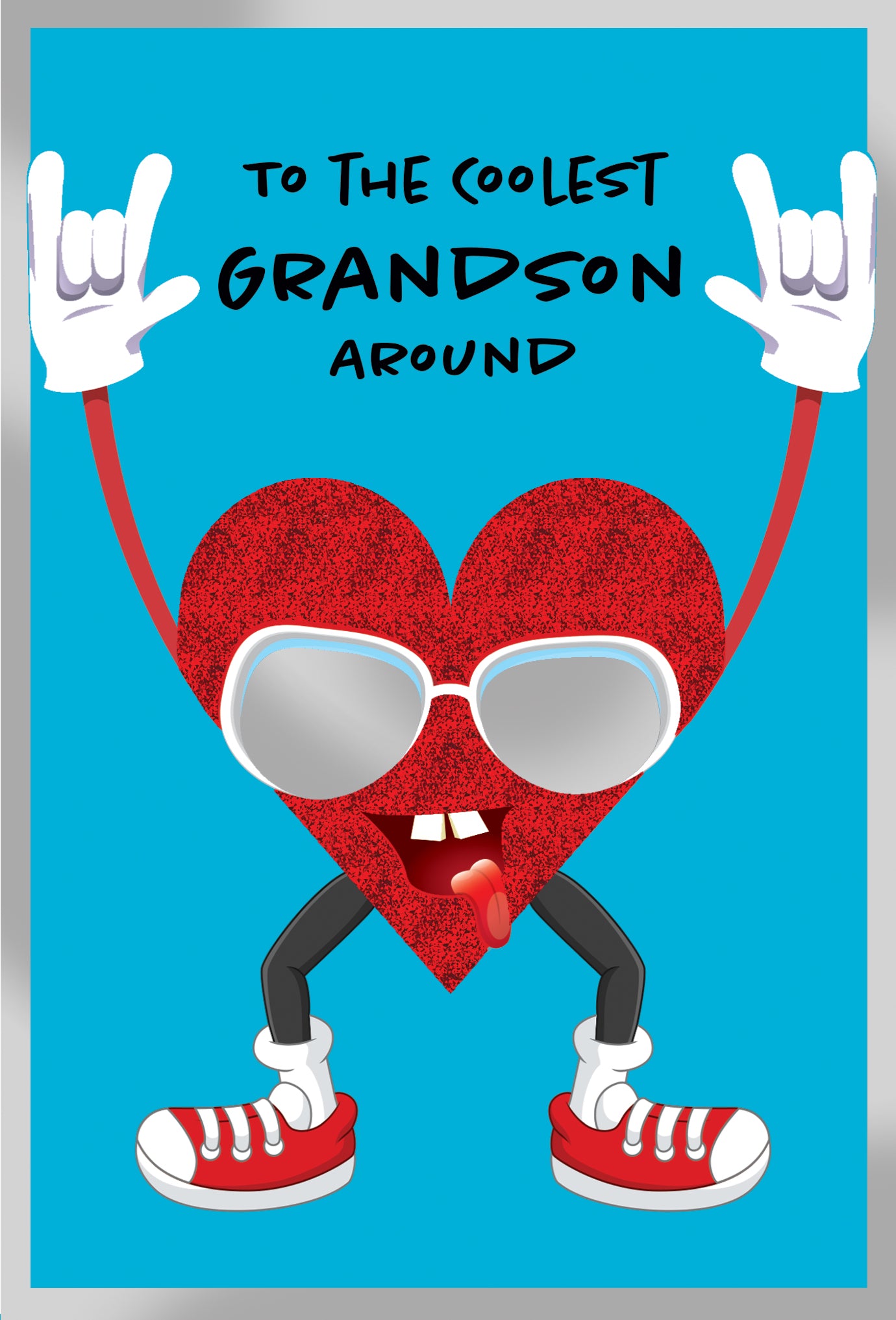 Rock N Roll Heart Valentine's Day Card Grandson
