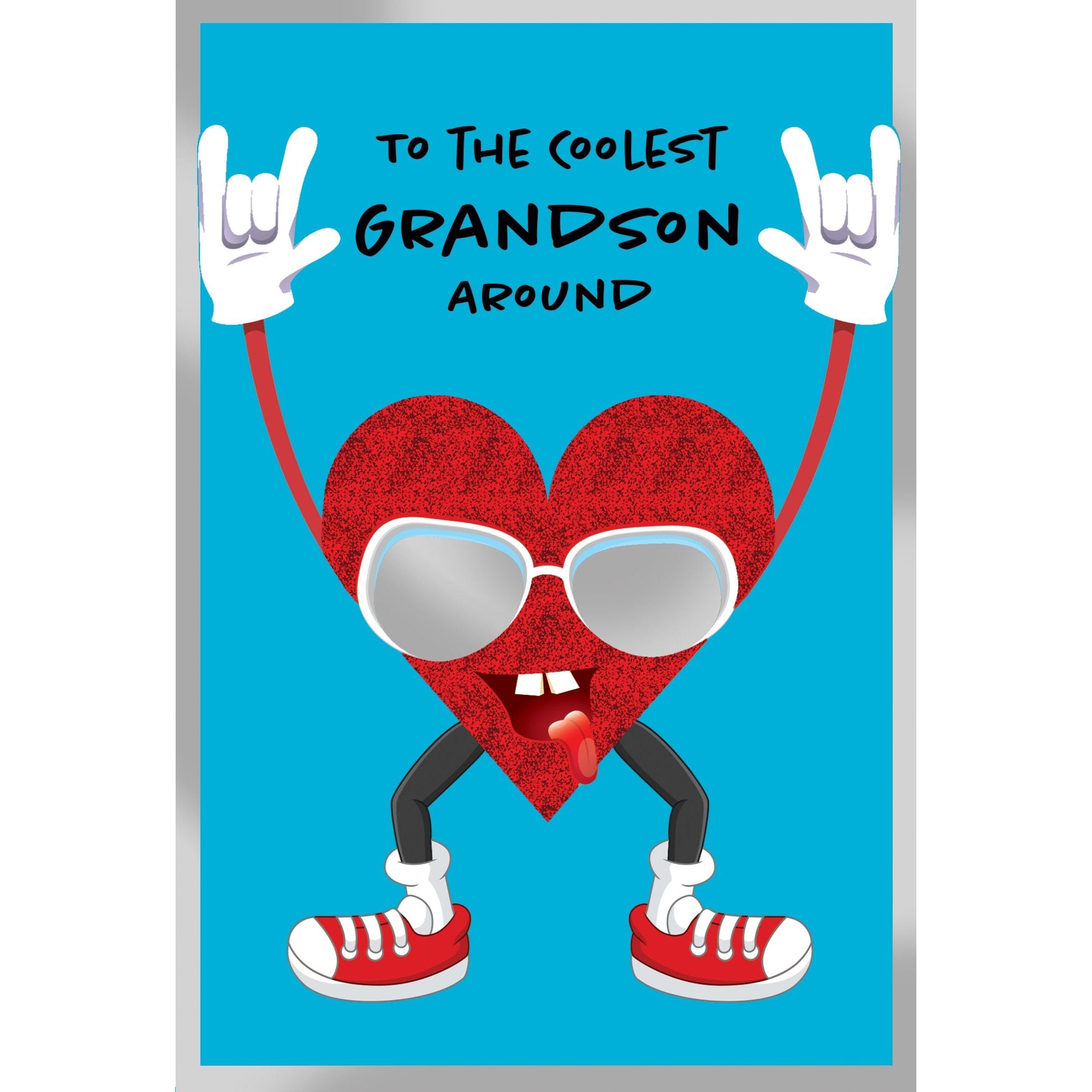 Rock N Roll Heart Valentine's Day Card Grandson