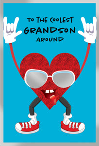 Rock N Roll Heart Valentine's Card Grandson