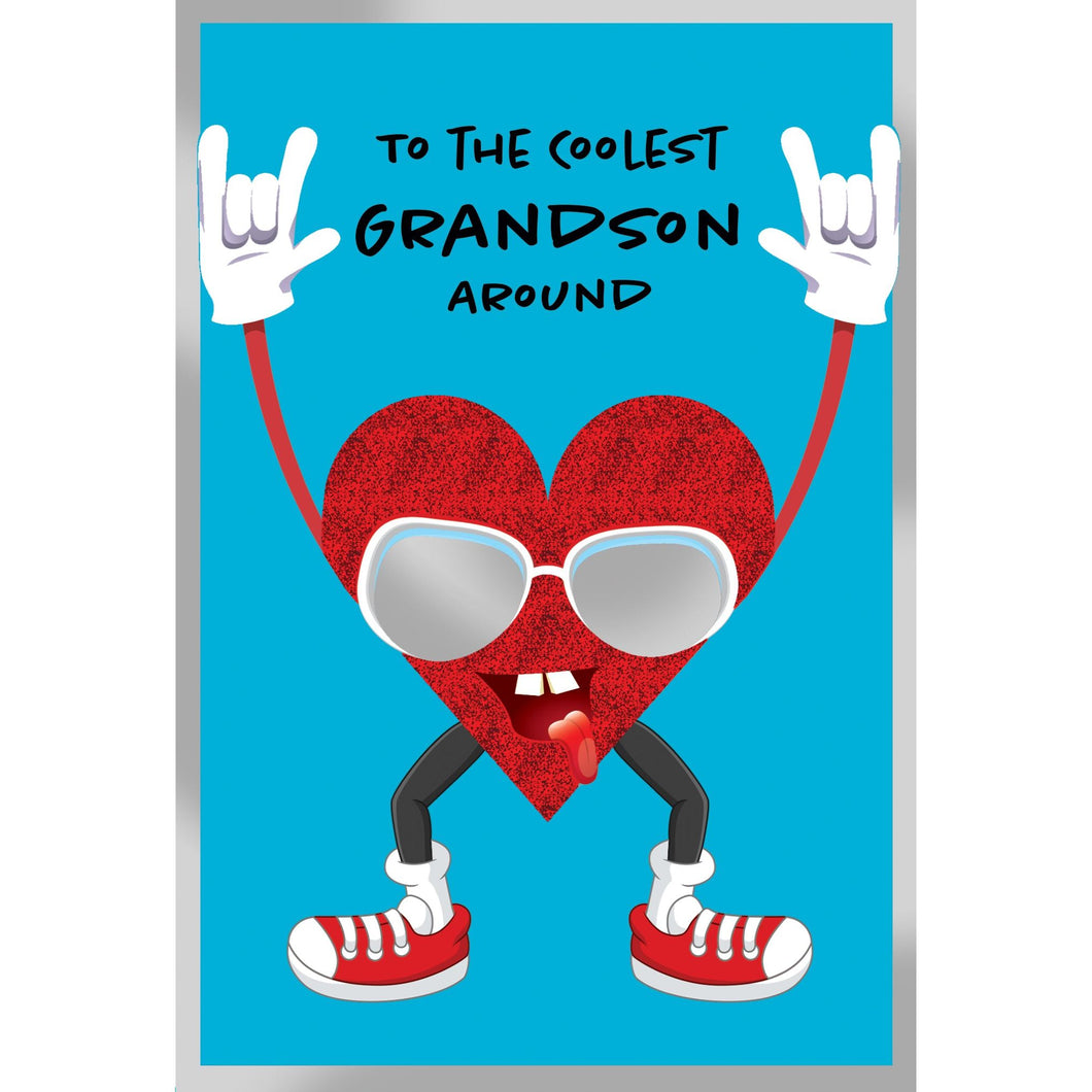 Rock N Roll Heart Valentine's Card Grandson