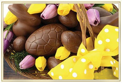 Easter Card Chocolate Candy And Yellow Ribbons - Cardmore