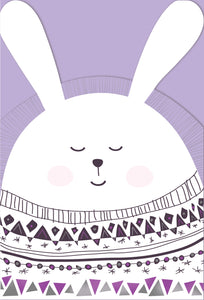 Black And White Bunny On Pink Easter Card