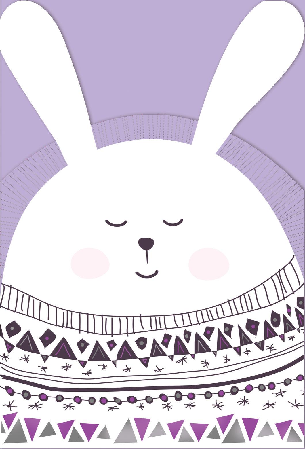 Black And White Bunny On Pink Easter Card