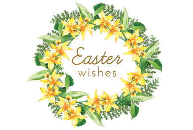Daffodil Wreath Easter Card
