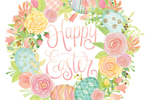 Pastel Wreath Easter Card Religious - Cardmore