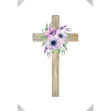 Flowers On Cross Easter Card Religious - Cardmore