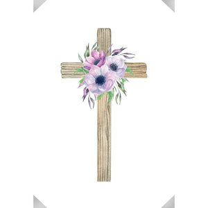 Flowers On Cross Easter Card Religious - Cardmore