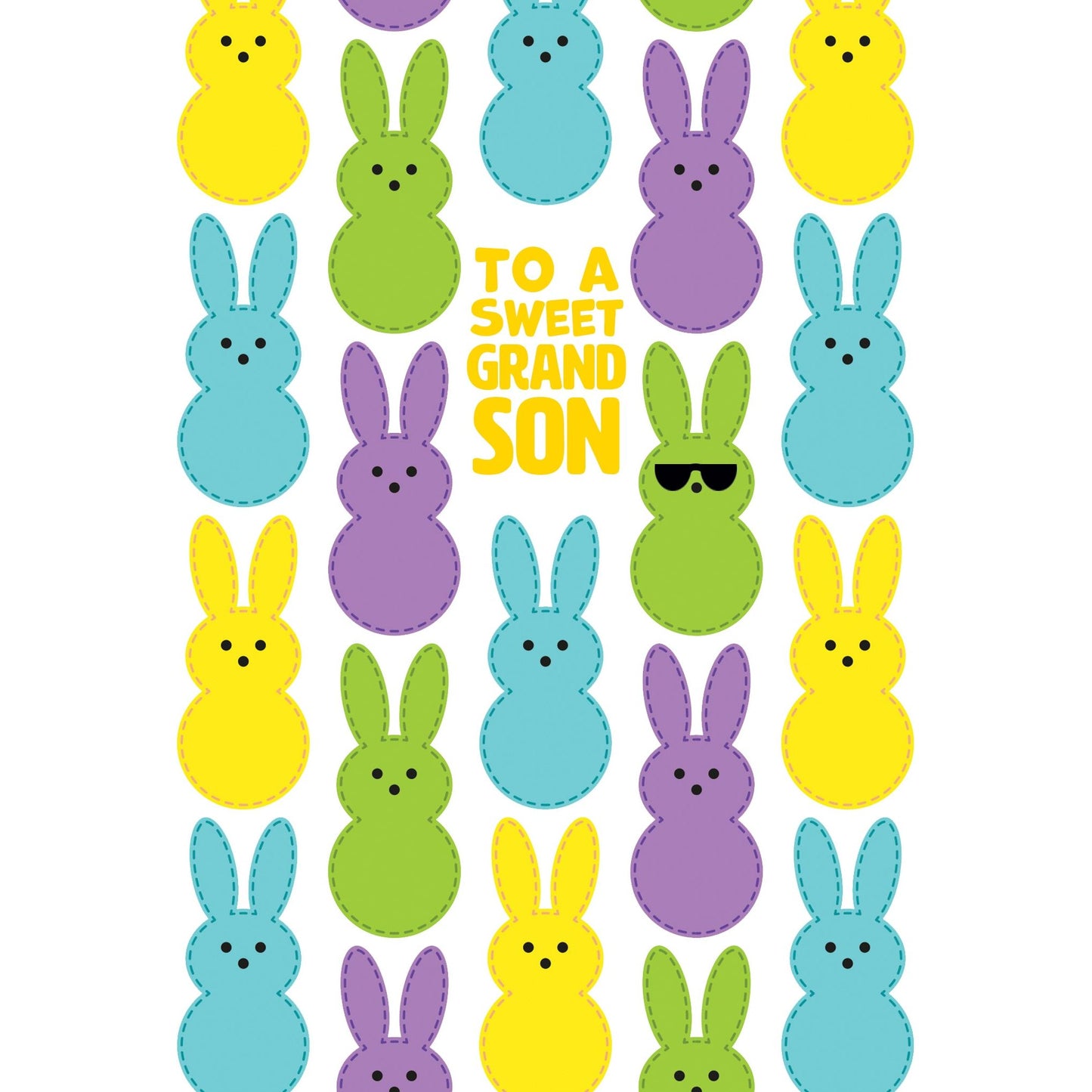 Peep Rabbits Easter Card Grandson