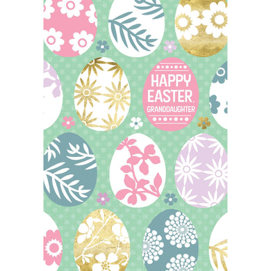 Patterned Eggs Easter Card Granddaughter