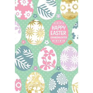 Patterned Eggs Easter Card Granddaughter