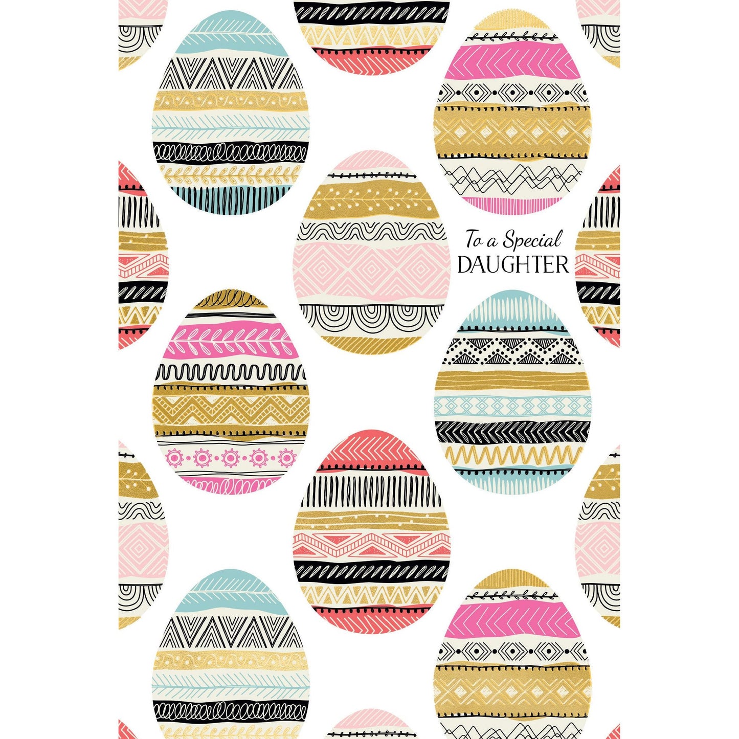 Striped Eggs Easter Card Daughter