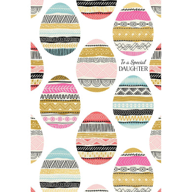Striped Eggs Easter Card Daughter