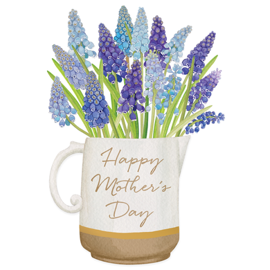 Pitcher Of Grape Hyacinth Mother's Day Card