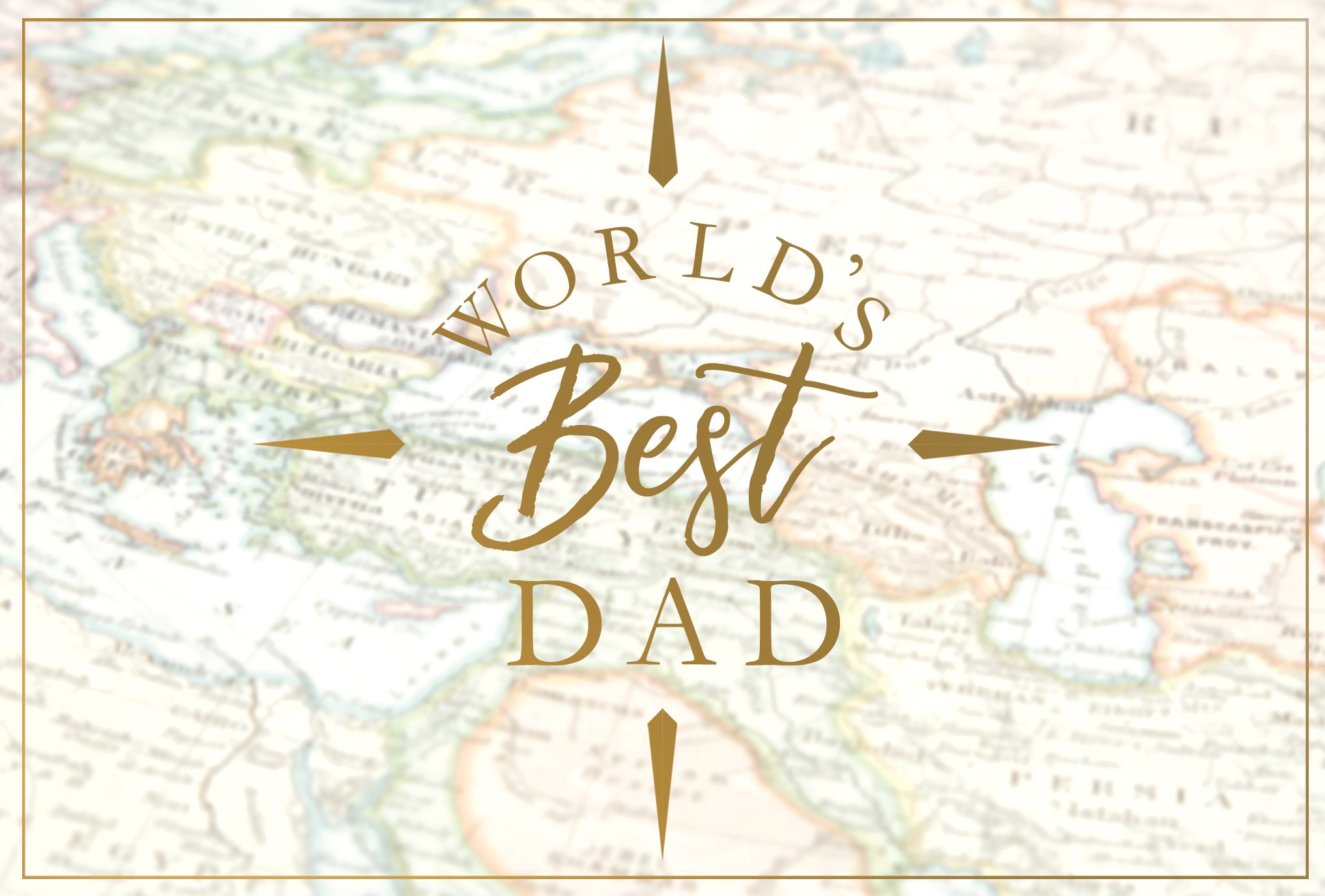 World's Best Dad Map Father's Day Card - Cardmore