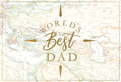 World's Best Dad Map Father's Day Card - Cardmore