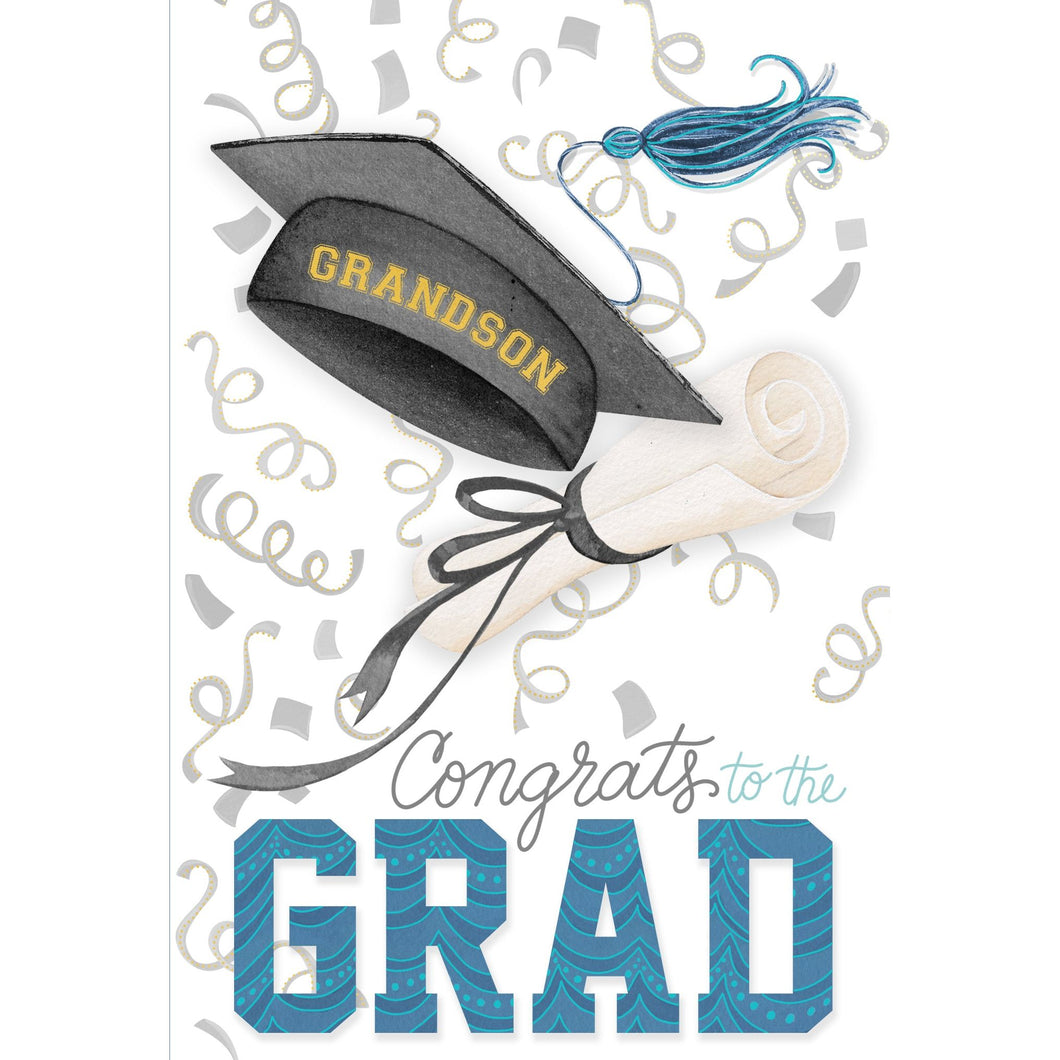 Diploma Graduation Card Grandson - Cardmore