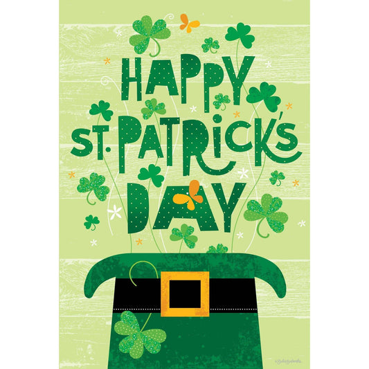 Pictura St. Patrick's Day card featuring a hat and clovers with festive green and gold accents.