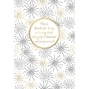 Black And Gold Exploding Dots Nurse's Day Card - Cardmore