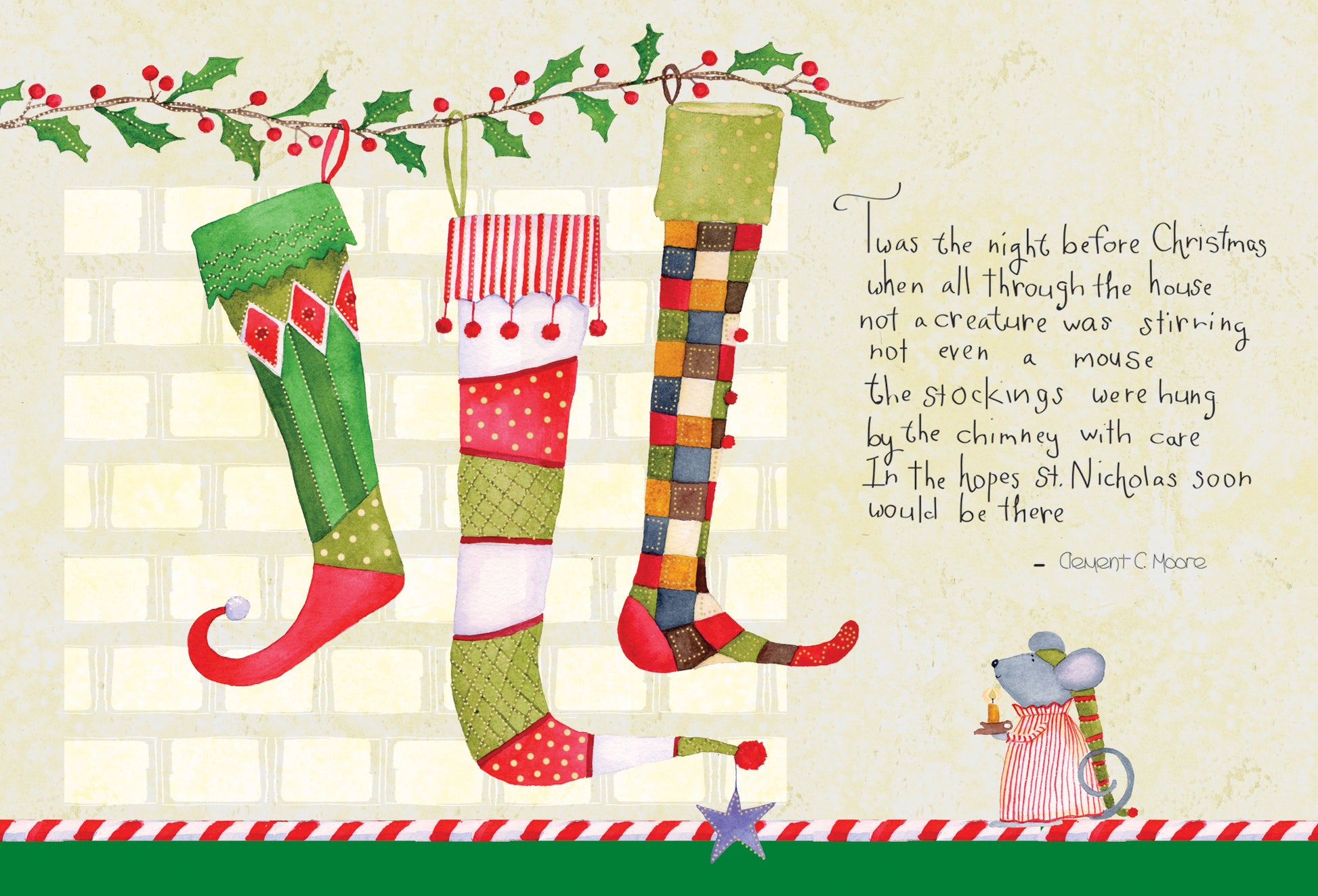 Stockings and Mouse - Christmas Card - Cardmore