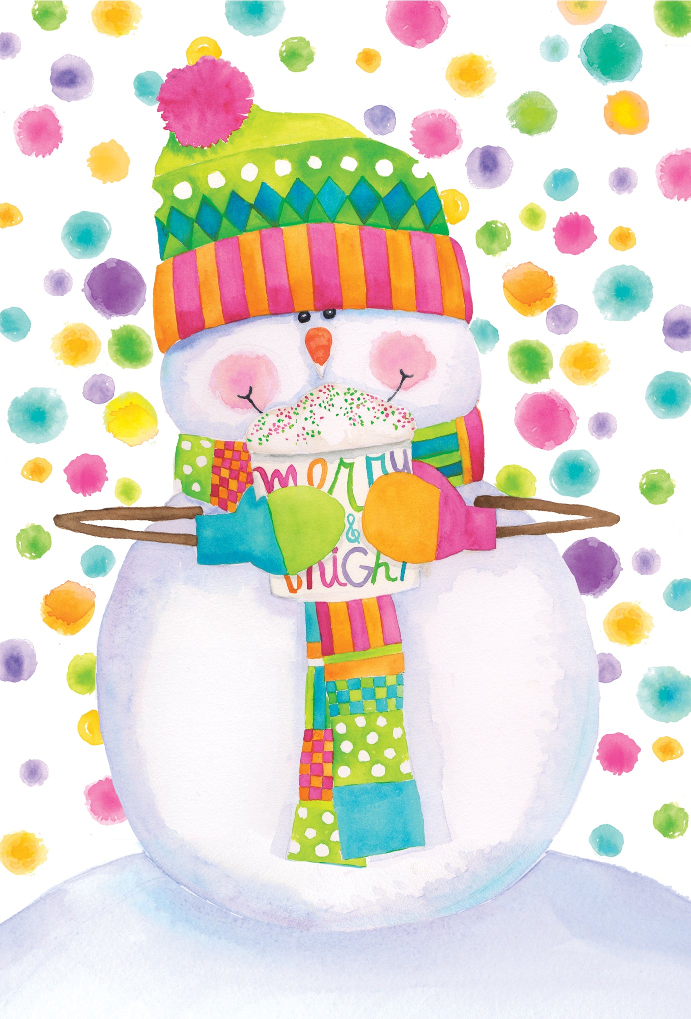 Snowman with Hat and Scarf- Christmas Card - Cardmore
