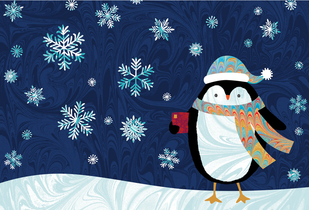 Pinguin in Snow - Christmas Card - Cardmore