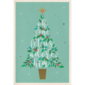Oh come let us adore Him Religious Christmas Card - Cardmore