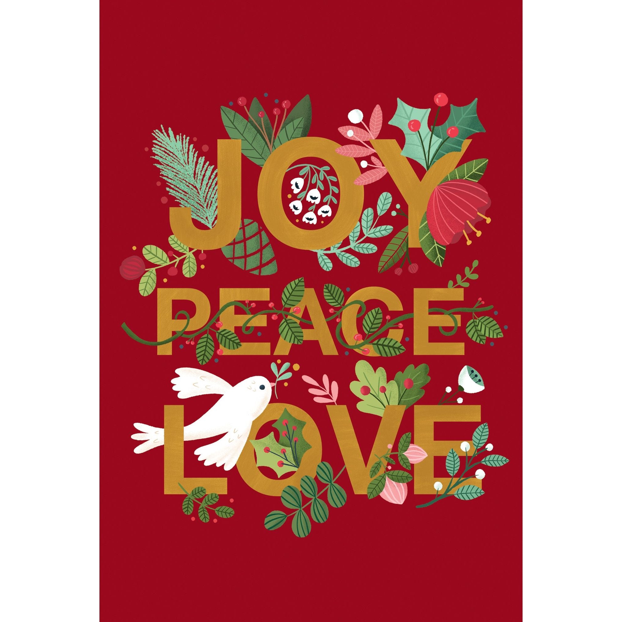 Joy Peace Love Christmas Card - Cardmore