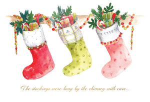 Watercolor Stockings Christmas Card - Cardmore