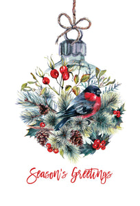 Bird in Ornament Christmas Card - Cardmore