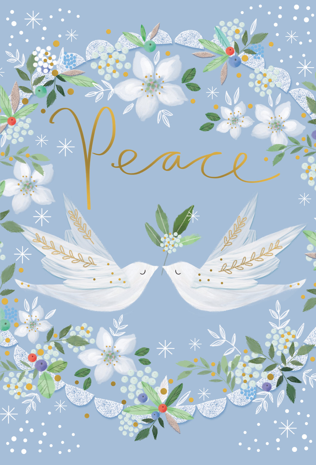 Peaceful Doves Religious Christmas Card - Cardmore