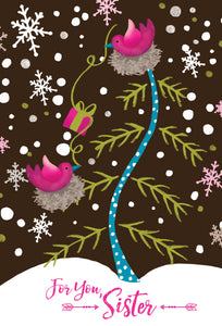 Chirpy Christmas Christmas Card Sister