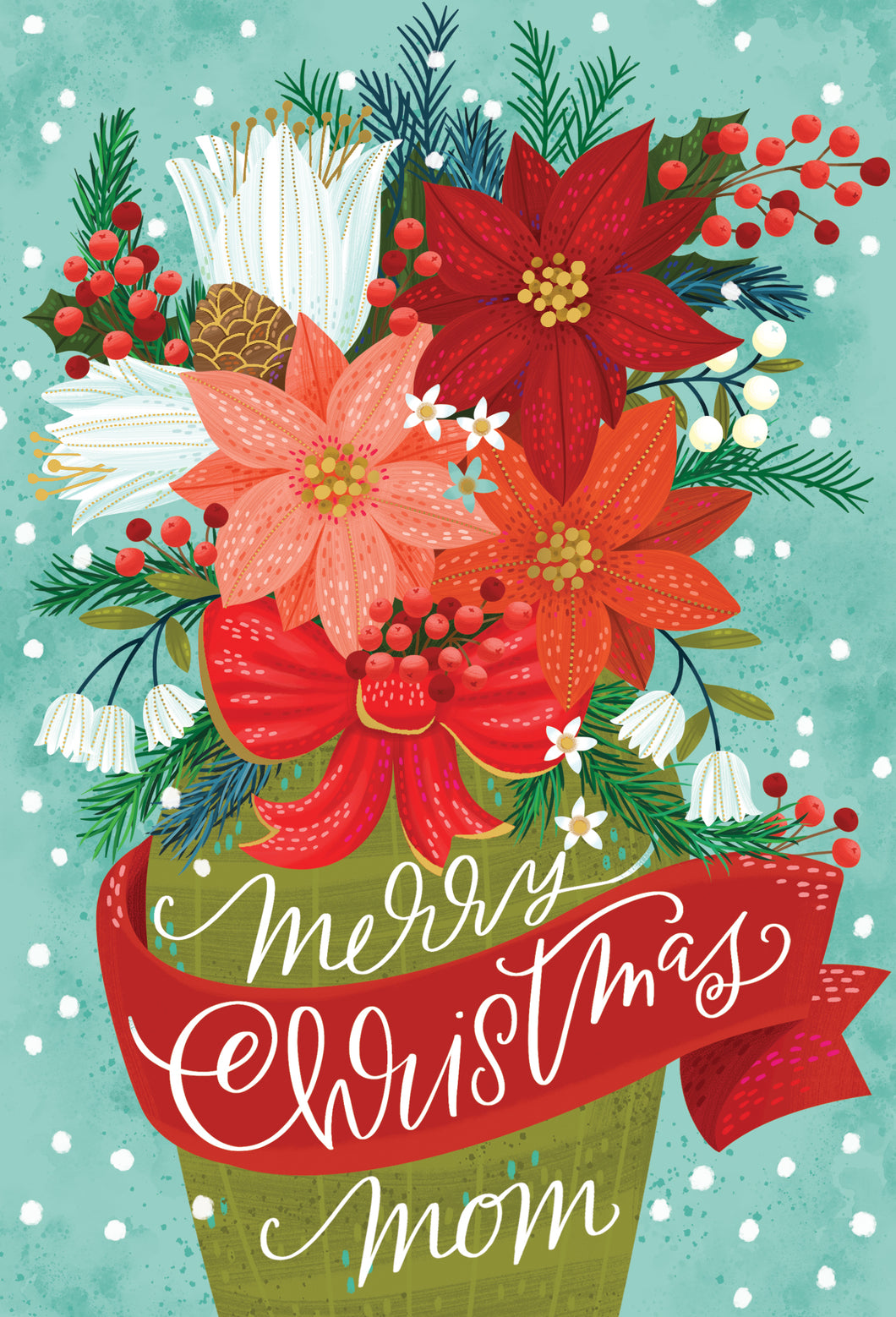Bright Christmas Bouquet Christmas Card Mother - Cardmore