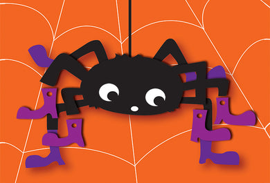 Spider With Boots Halloween Card