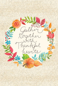 Gather together with Thankful Hearts - Thanksgiving card - Cardmore