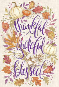 Thankful, Grateful, Blessed Thanksgiving Card - Cardmore