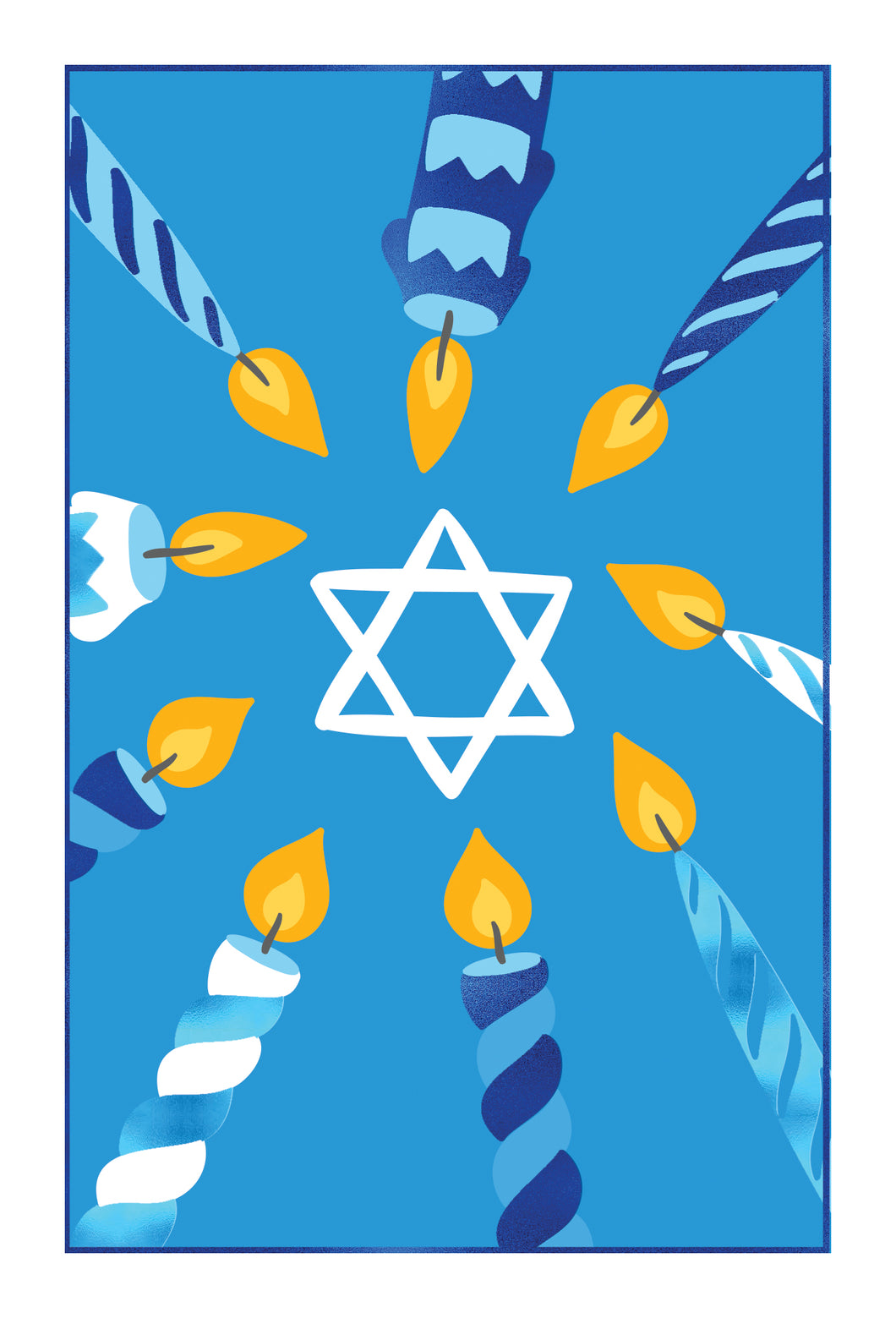 Illuminated Star of David - Hanukkah Card - Cardmore