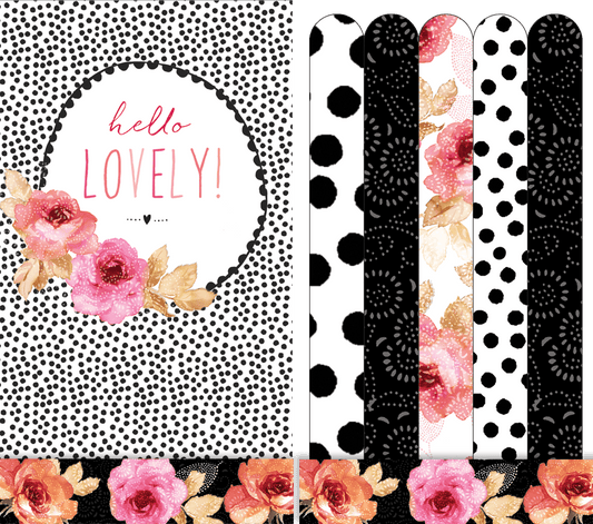 Beauty emery boards from Hello Lovely by Sara Miller, Pictura, featuring colorful floral designs for nail grooming.