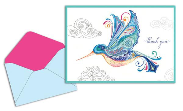 Hummingbird Thank You Note Cards - Cardmore