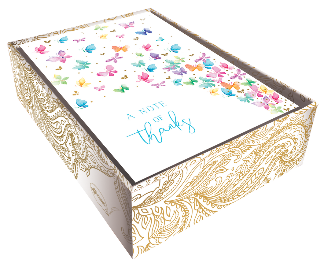 Butterflies Boxed Thank You Notes - Cardmore