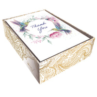 Hummingbird Wreath Boxed Thank You Notes