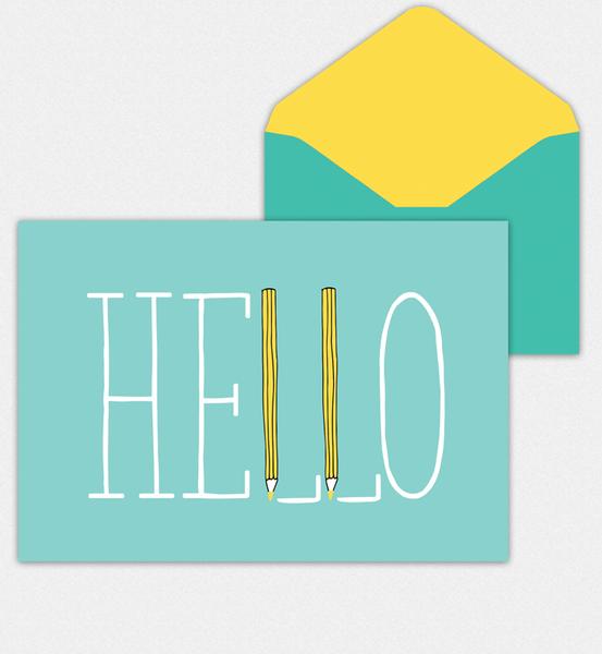 Hello Blank Notes Cards 8 cards - Cardmore
