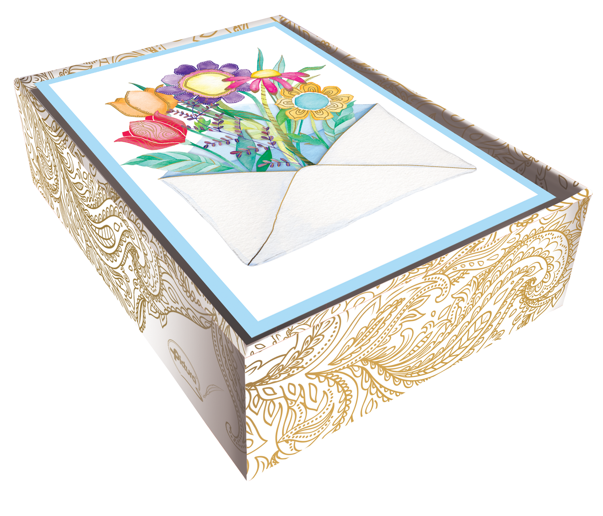 Envelope Of Flowers Blank Boxed Notes - Cardmore