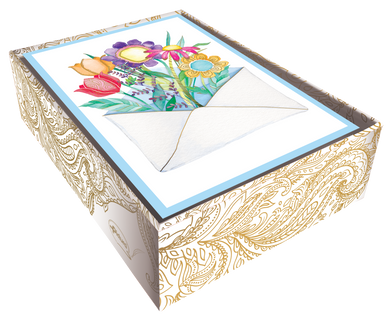 Envelope Of Flowers Blank Boxed Notes - Cardmore