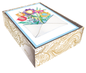 Envelope Of Flowers Blank Boxed Notes - Cardmore