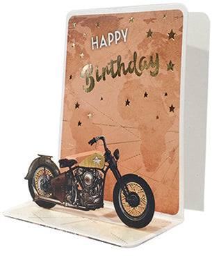 Pictura motorcycle small pop-up card with detailed 3D motorcycle design, perfect for greeting or special occasion cards.