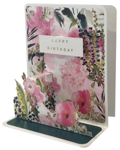 Pink Blooms Birthday Pop-up Small 3D Card - Cardmore