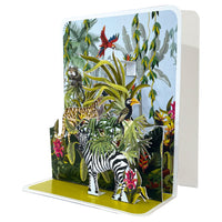 Zebra & Jungle Pop-up Small 3D Card - Cardmore