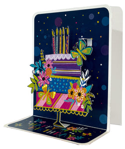Neon Cake Birthday Pop-up Small 3D Card - Cardmore