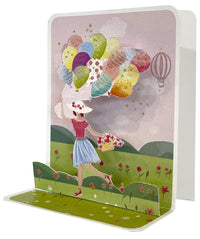 Balloon Lady Pop-up Small 3D Card - Cardmore