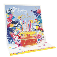 Cake & Peacocks Pop-up Large 3D Card Birthday